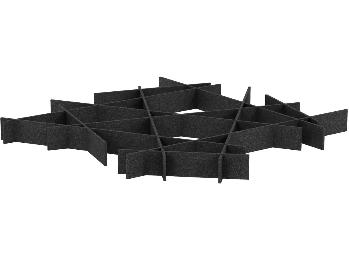 SUONO Pannelli a parete 229x229x19cm 2144.U12.2600 INTERLACE, nero (7640439764734)