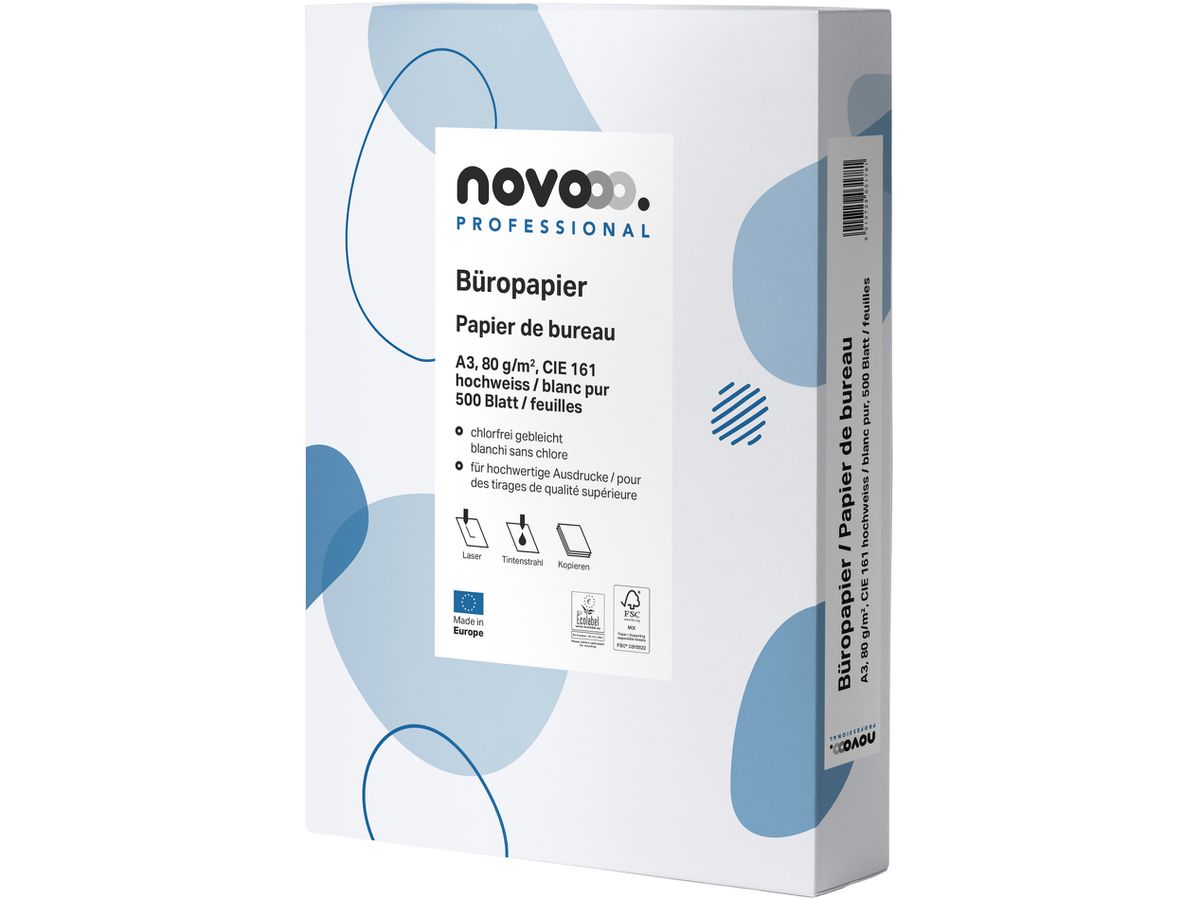 NOVOOO Kopierpapier Professional A3 641913 weiss, 80g 500 Blatt (9010729031781)