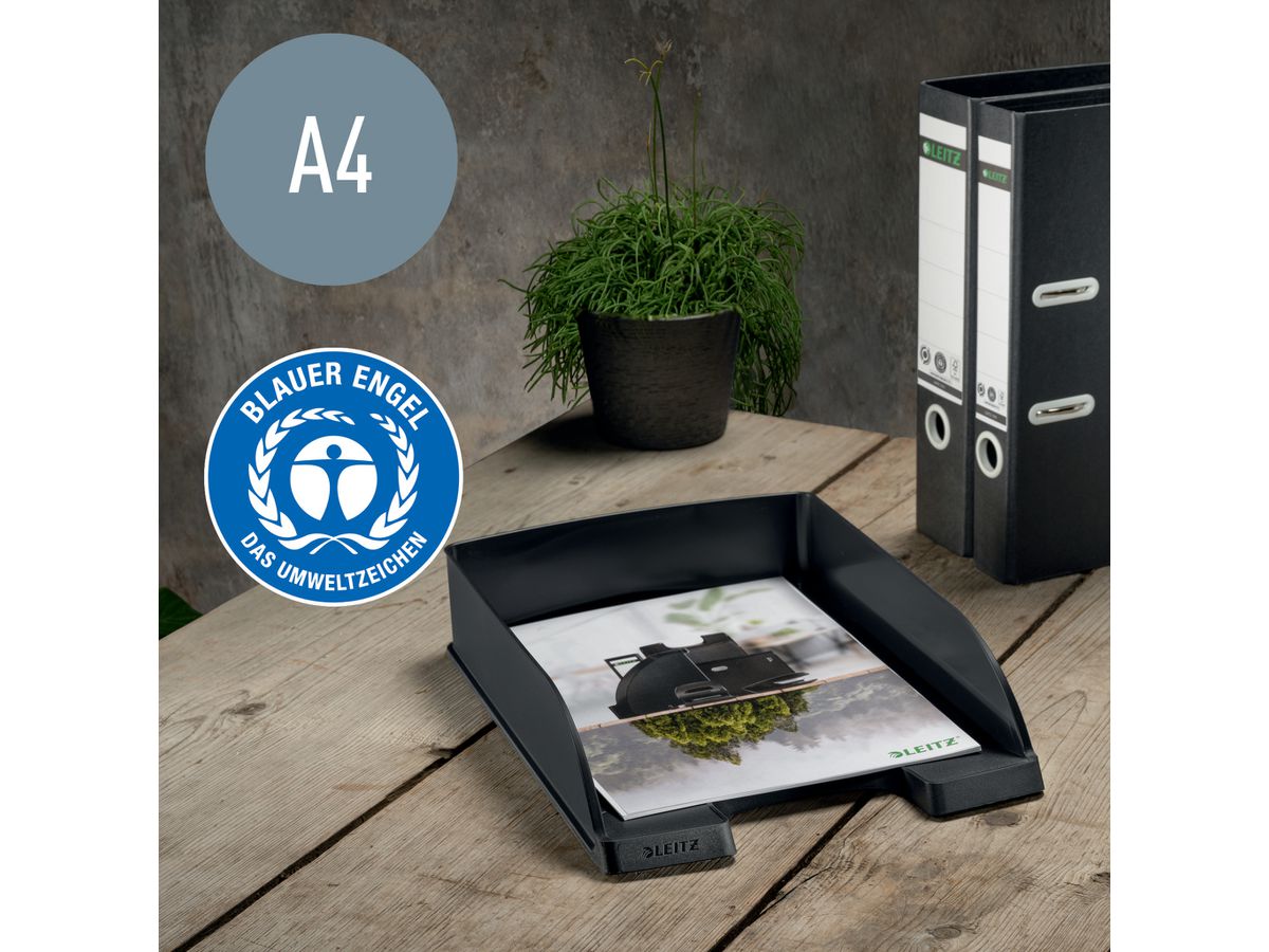 LEITZ Vaschette portadoc.Recycle A4 5227-50-95 nero, CO2 neutro (4002432134564)