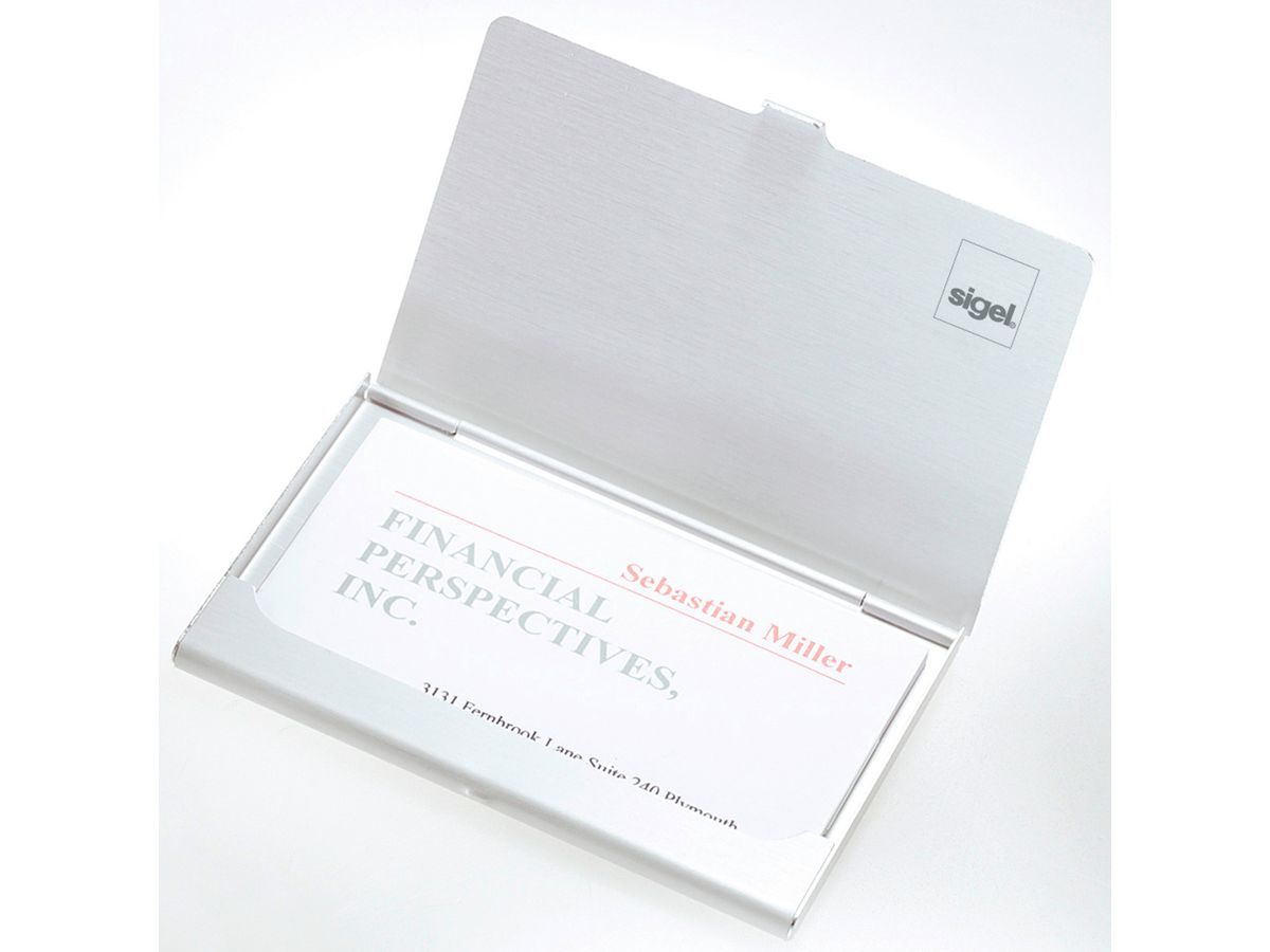 SIGEL Visitenkarten-Etui 63x92mm VZ135 Alu -15 Karten (4004360966507)