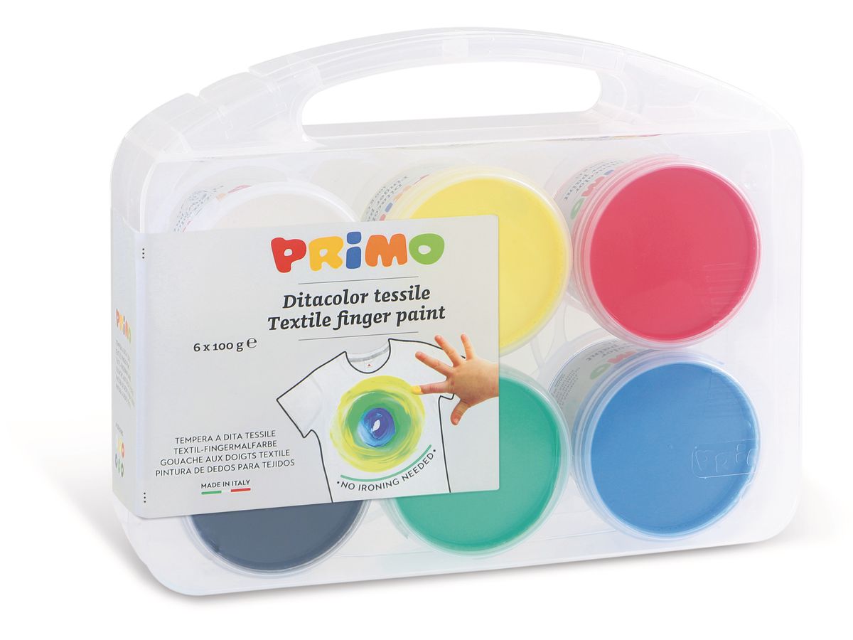 PRIMO Fingermalfarbe 6x100g 228TXD100SP textil (8006919002281)