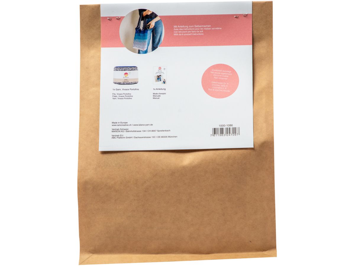 I AM CREATIVE Shopper DIY kit de crochet 1000-1086 bleu (7611983247097)