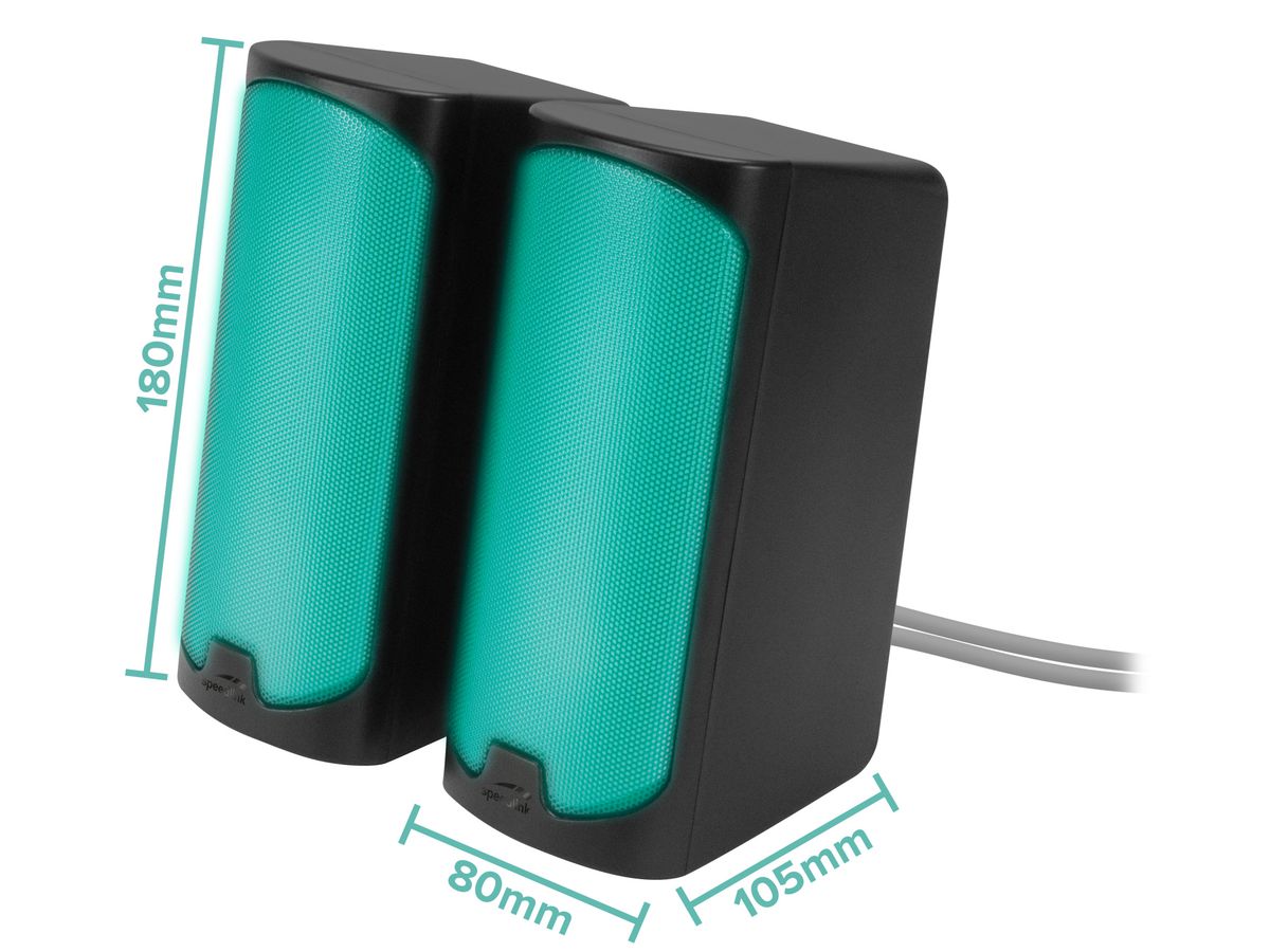 SPEEDLINK TONOS Gaming Speaker SL-810009-BK RGB, Stereo, Black (4027301935127)