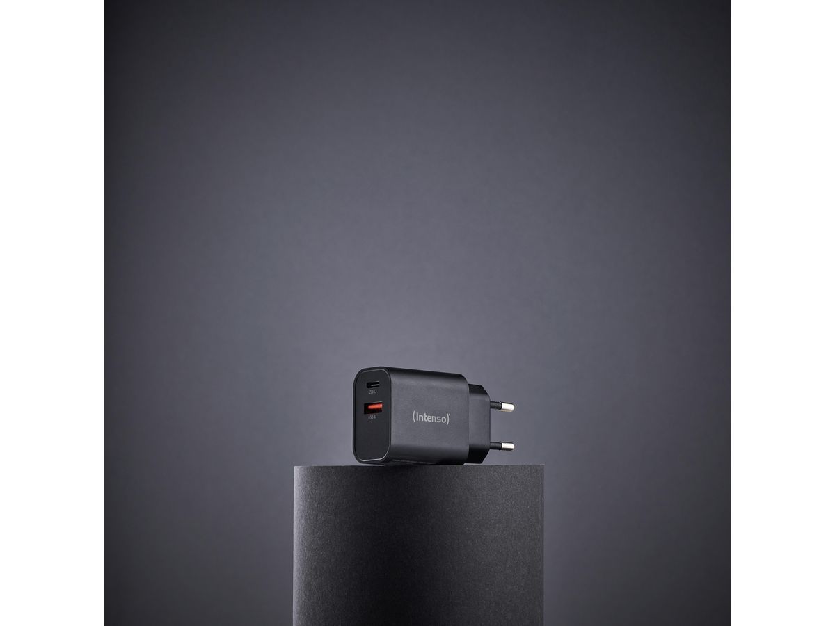 INTENSO Power Adapter W30AC Charger 7803010 30W, USB-A & USB-C black (4034303035915)