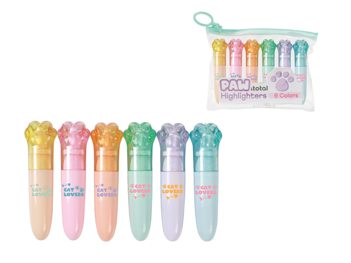 I-TOTAL Textmarker mini XL2306G Tatzen 6 Farben (8059037078614)