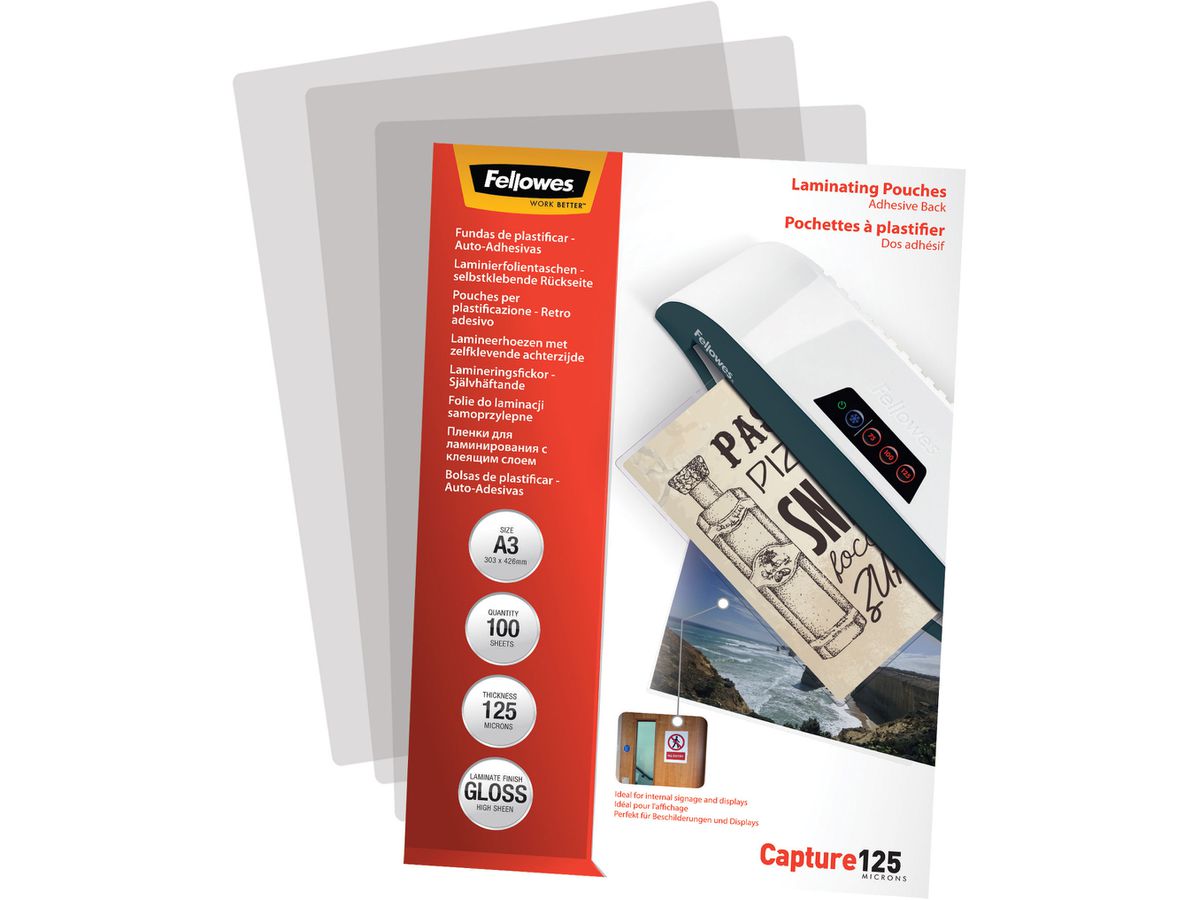 FELLOWES laminage Capture125 A3 adhé. 5329001 100 pcs. (0043859641536)