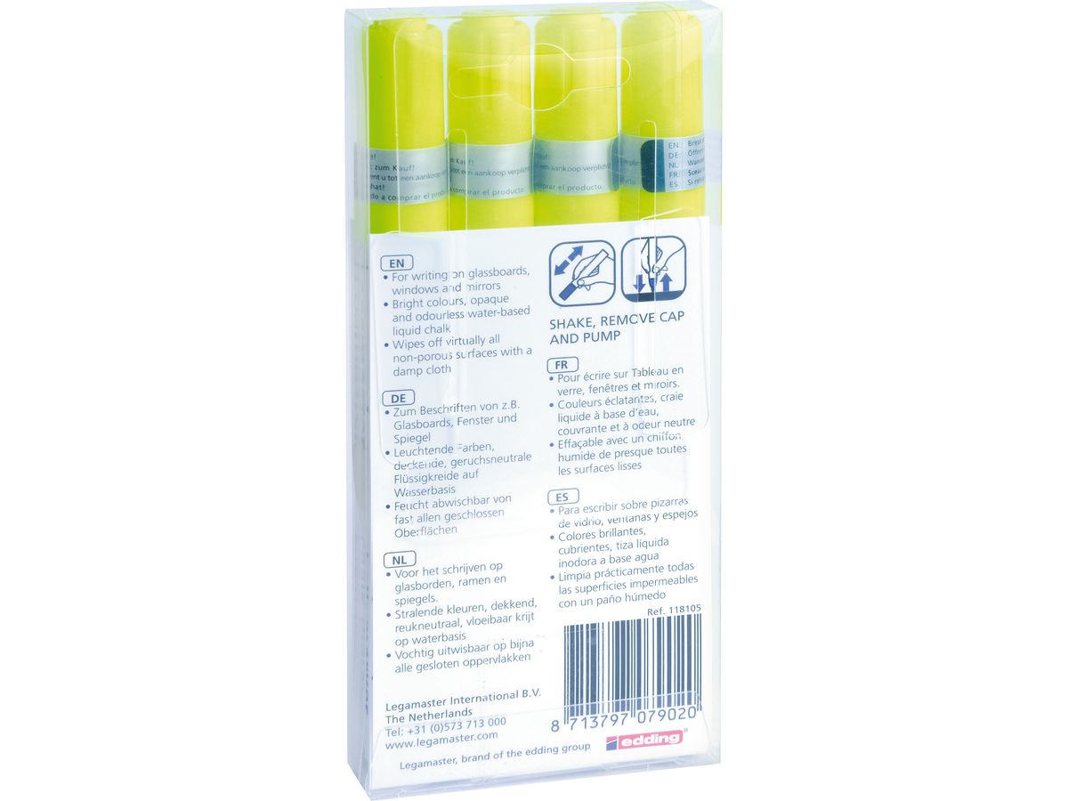 LEGAMASTER Glassboard Marker 7-118105 4 pcs. jaune (8713797079020)