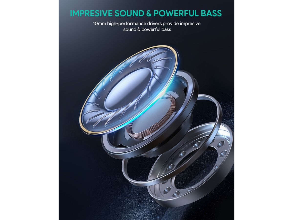 AUKEY Beyond Earbuds Hybrid ANC EP-N8 BK True Wireless, Black (0608119201280)