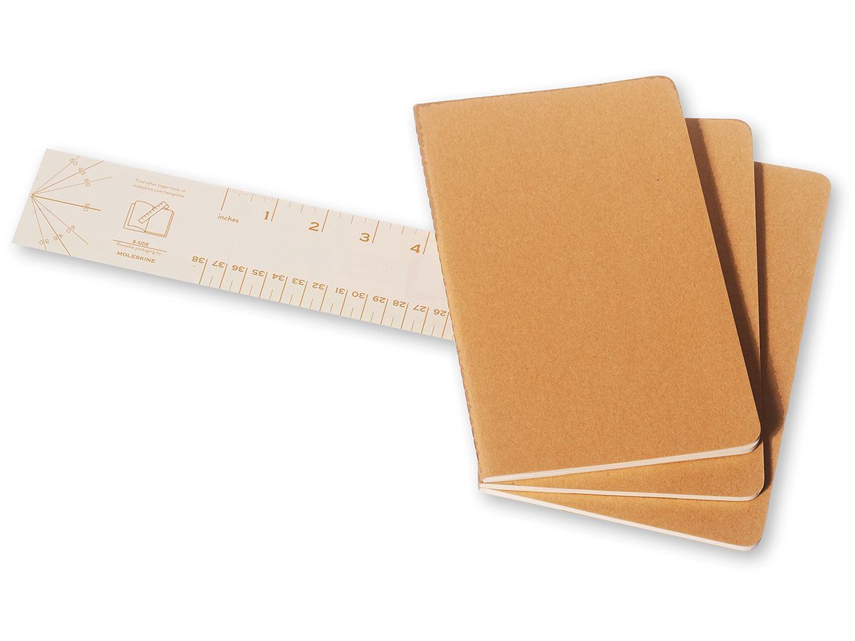 MOLESKINE Notizheft Cahier A5 704987 liniert, natur 3 Stück (9788883704987)