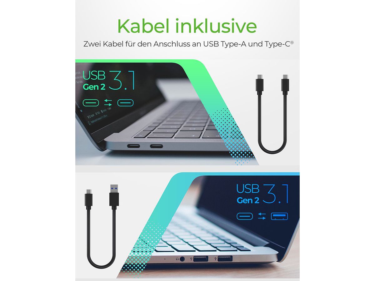 ICY BOX External case M.2NVMe & SATA IB-1817MC-C31 SSD mit USB-C 10GBit/s (4250078172451)