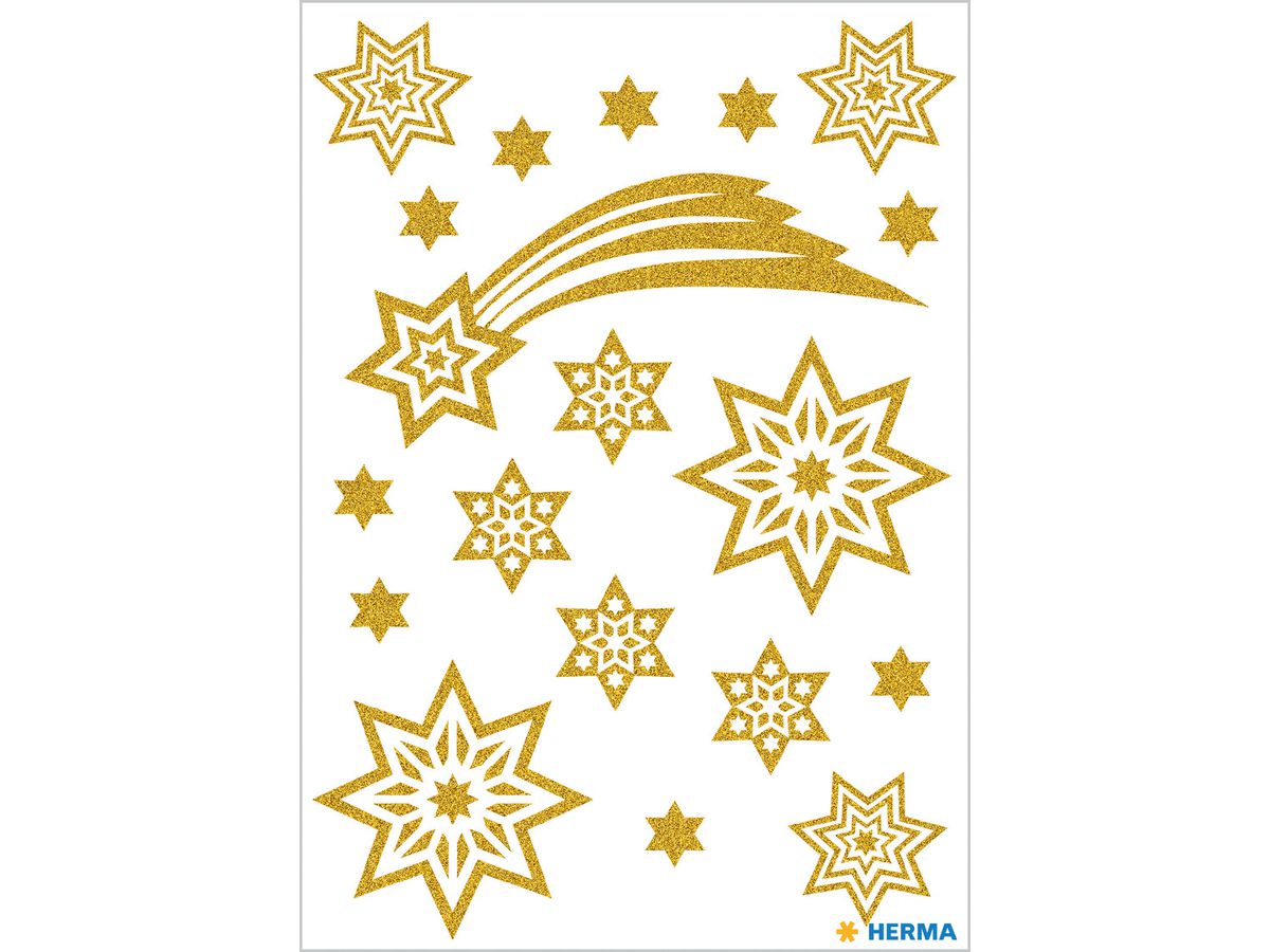 HERMA Sticker Natale 3726 oro 19 pezzi/1 fogli (4008705037266)