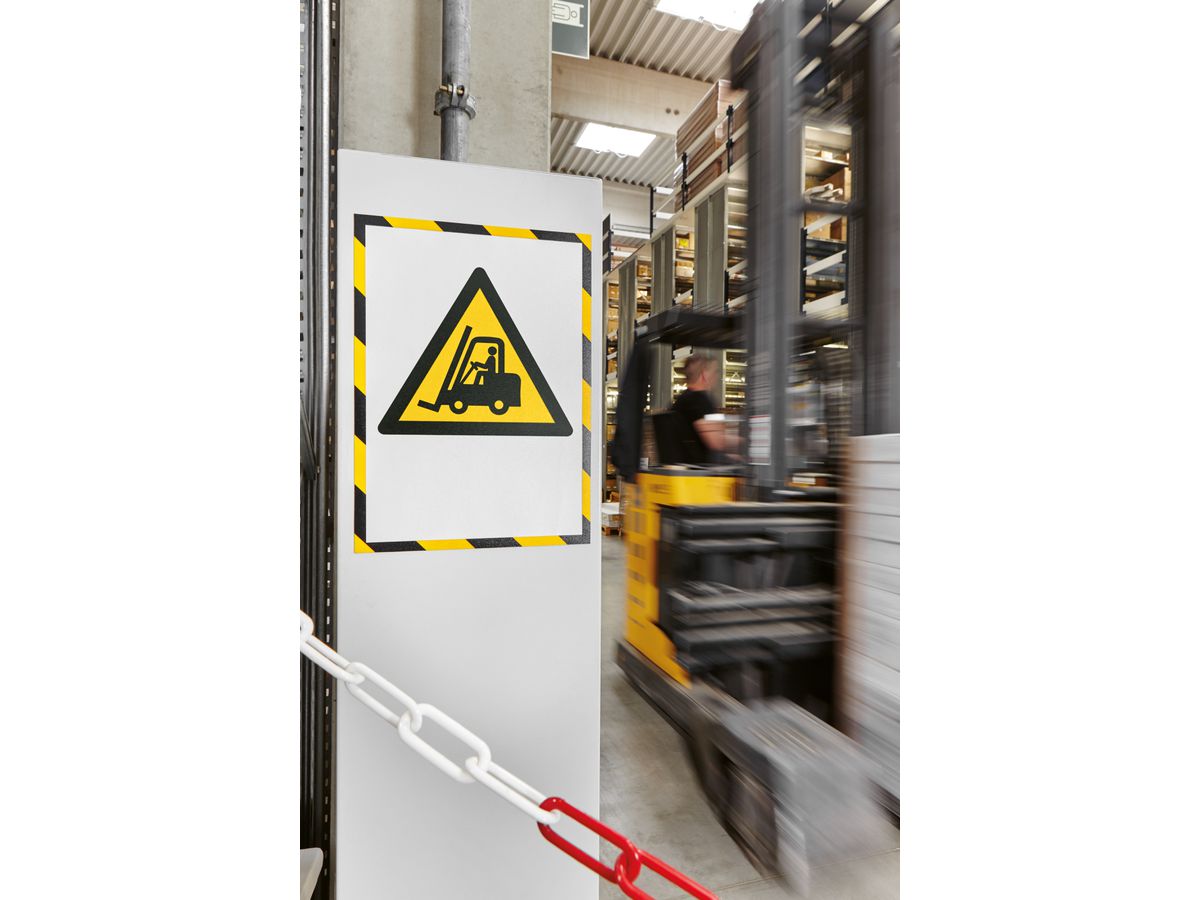 MAGNETOPLAN Magnetrahmen magnetofix A4 1131442 SAFETY, gelb/schwarz 5 Stück (4013695056944)