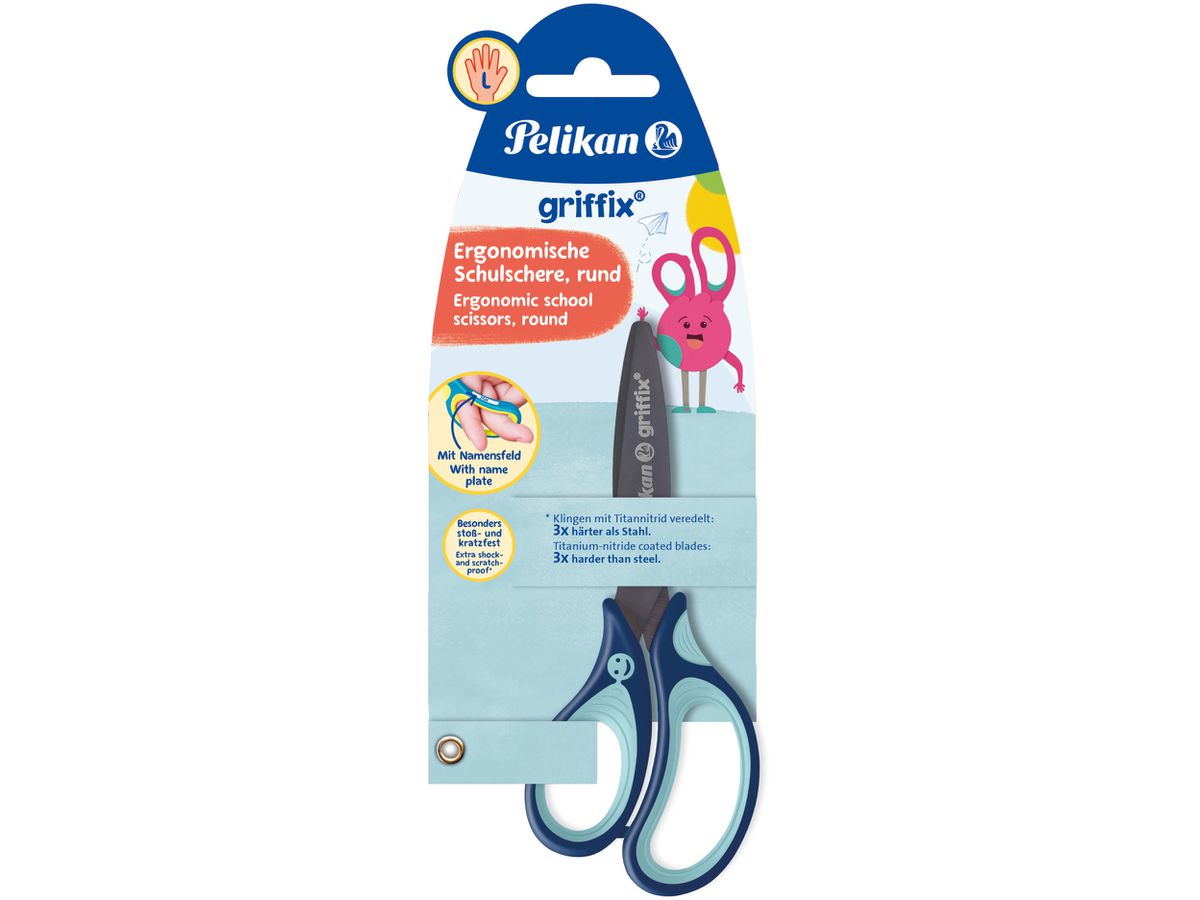 PELIKAN griffix Schere Blau 803519 Linkshänder (4012700803511)