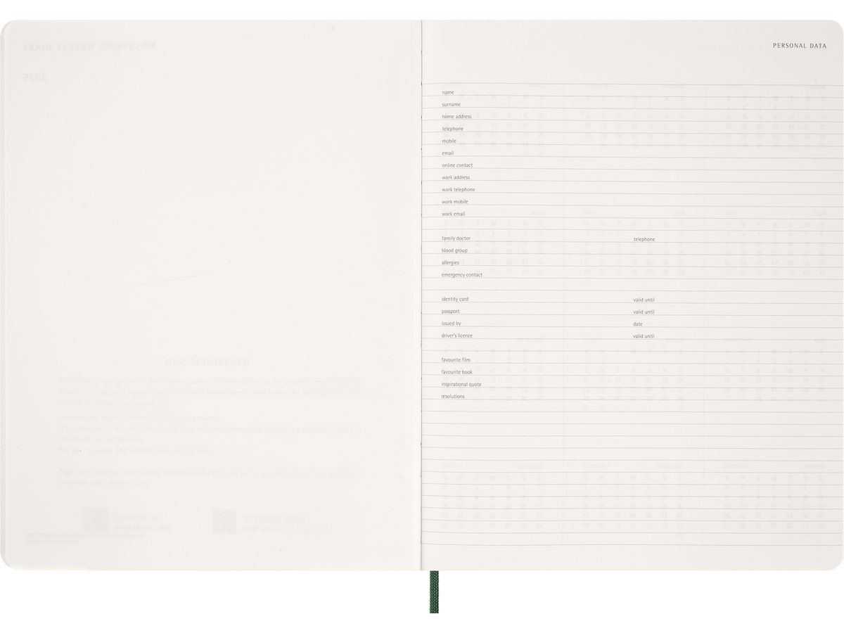 MOLESKINE Agenda Essential XX-Large 2026 DSESNK1512WN7Y26 1S/2P vert SC 21.6x27.9cm (8056999276539)