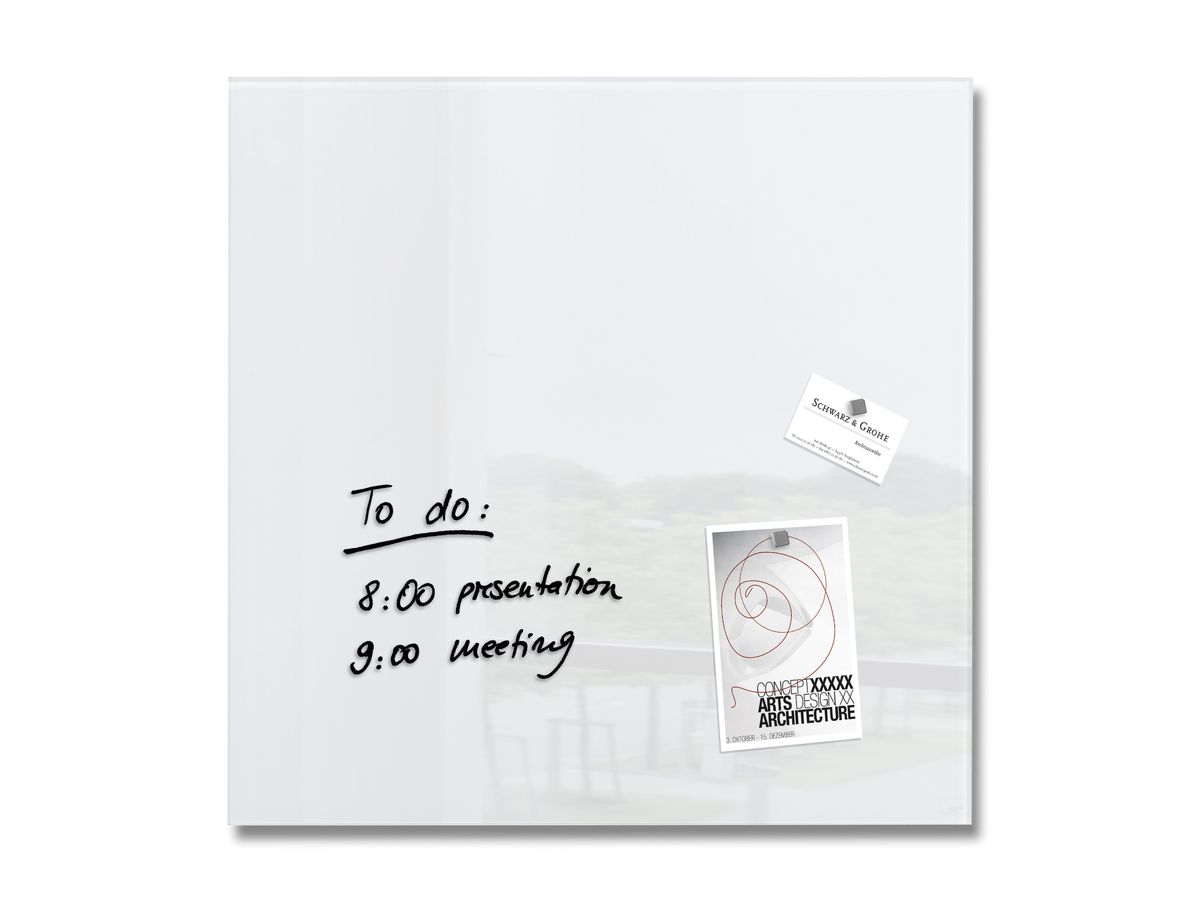 SIGEL Lavagna magnetico vetro GL111 bianco 480x480x15mm (4004360887734)