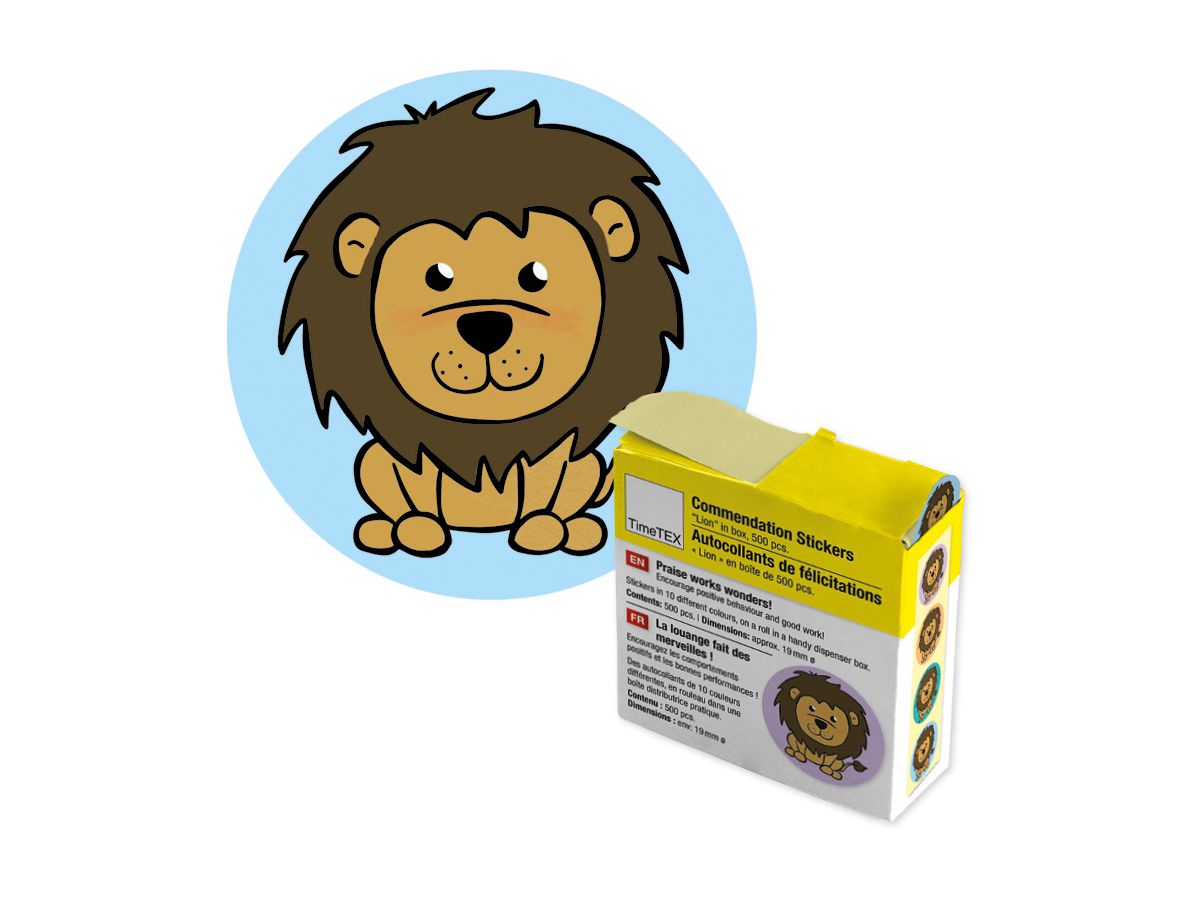 TIMETEX Belobigungs-Aufkleber 62655 Löwe 500 Stück (4055218626555)