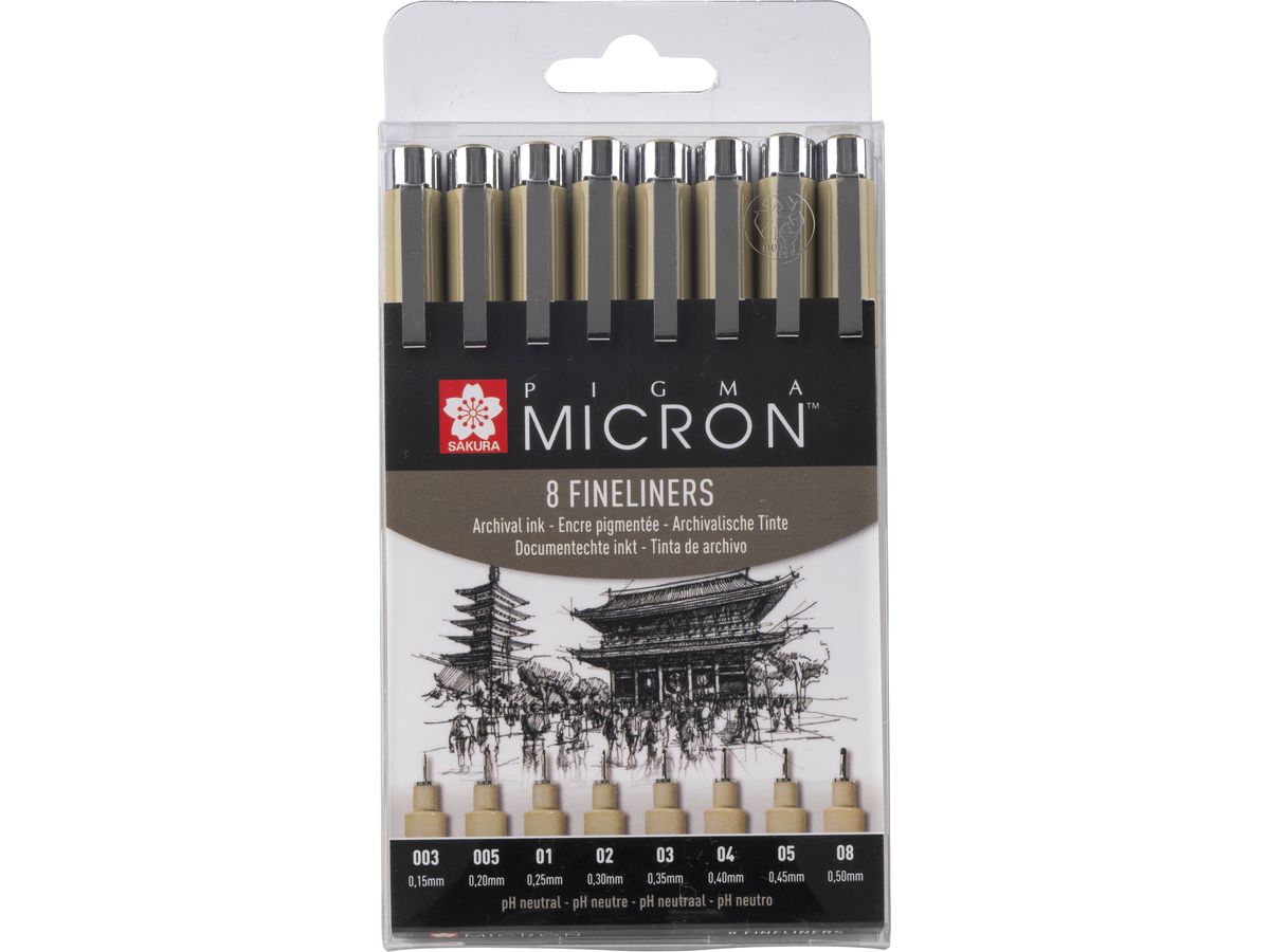 SAKURA Pigma Micron Set POXSDK8 0,15-0,50mm 8 Stück (8712079459536)