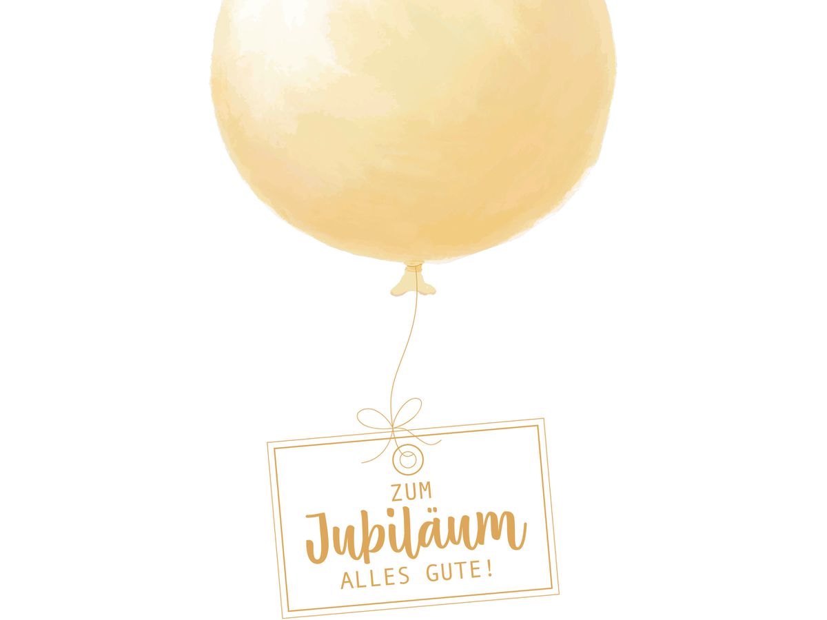 ABC Glückwunschkarte Jubi. DE B6 52296 Goldener Ballon (7611119214498)