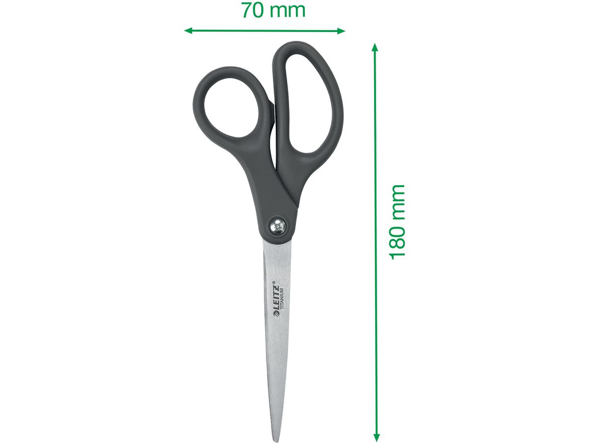 LEITZ Ciseaux titan 18cm 5421-00-89 gris foncé (4002432138227)