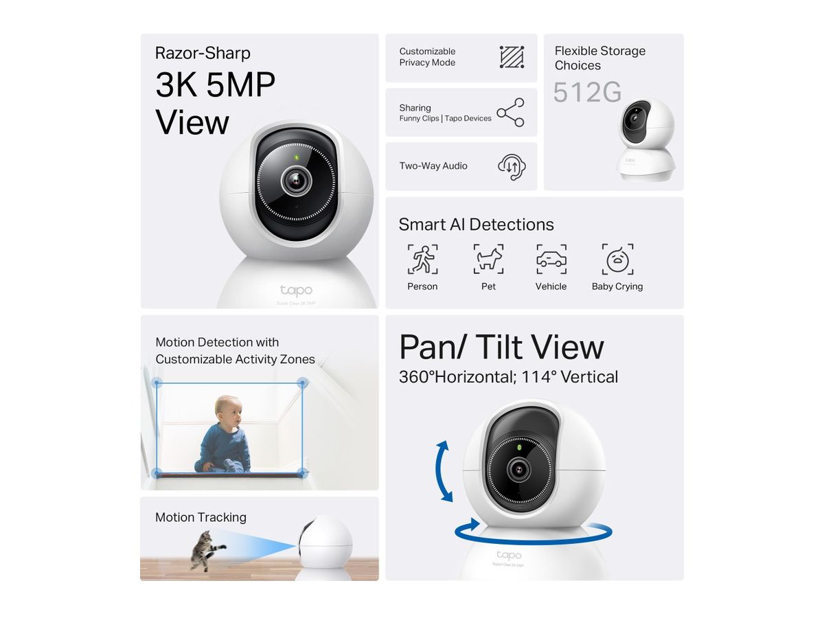 TP-LINK AI Wless Home Security Camera Tapo C230 Pan/Tilt (8885021371689)