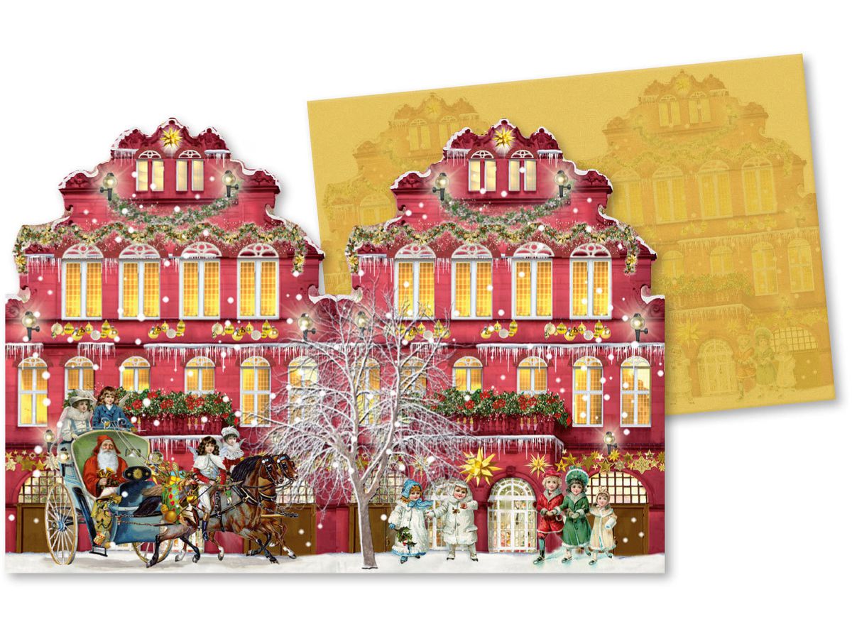 COPPENRATH Adventskalender 16.5x11.5cm 71022 Nostalgische Weihnachtshäuser (4050003710228)