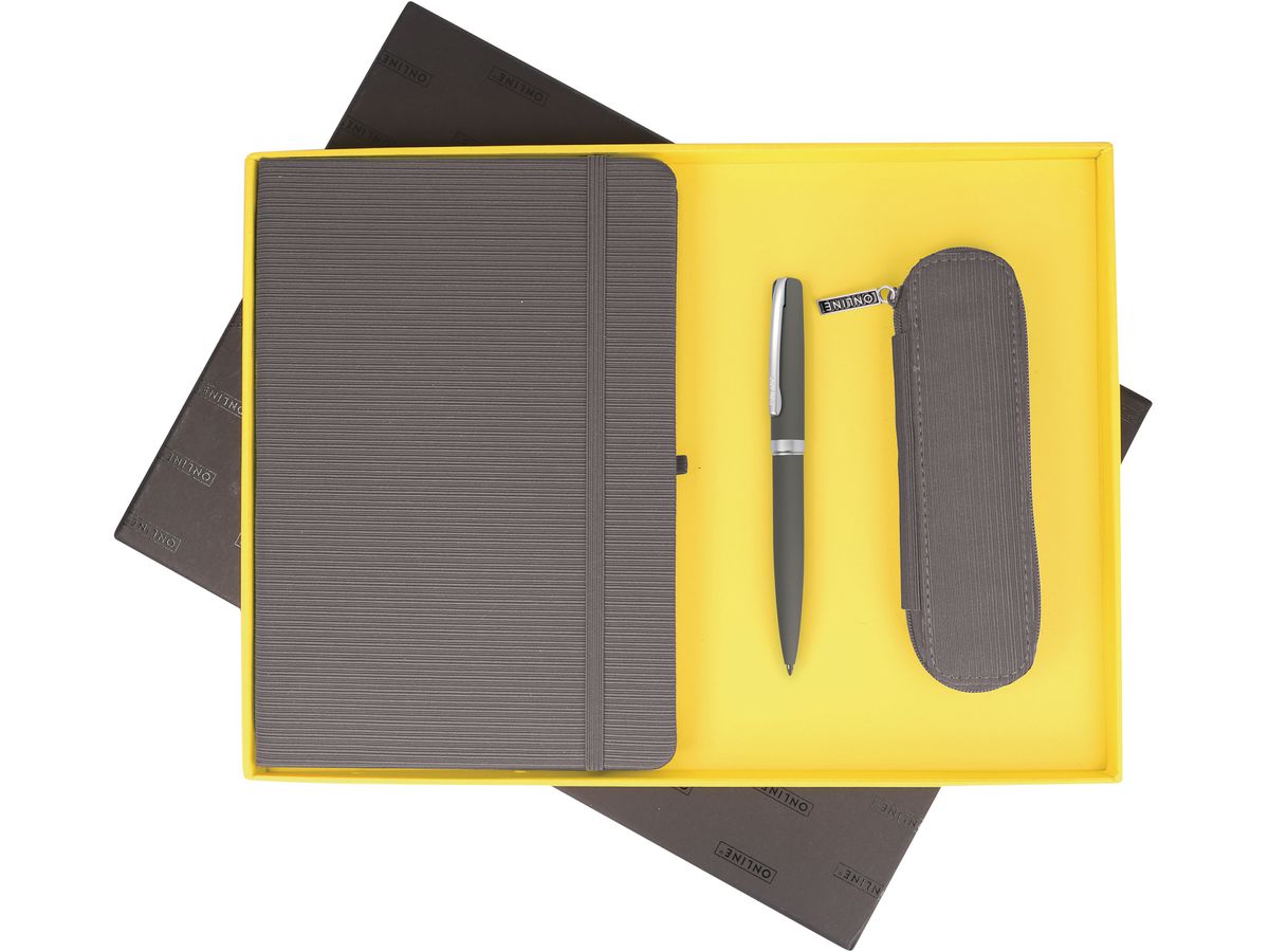 ONLINE Geschenkset Ocean grey 16993 Notizbuch, KS, Etui (4014421169938)