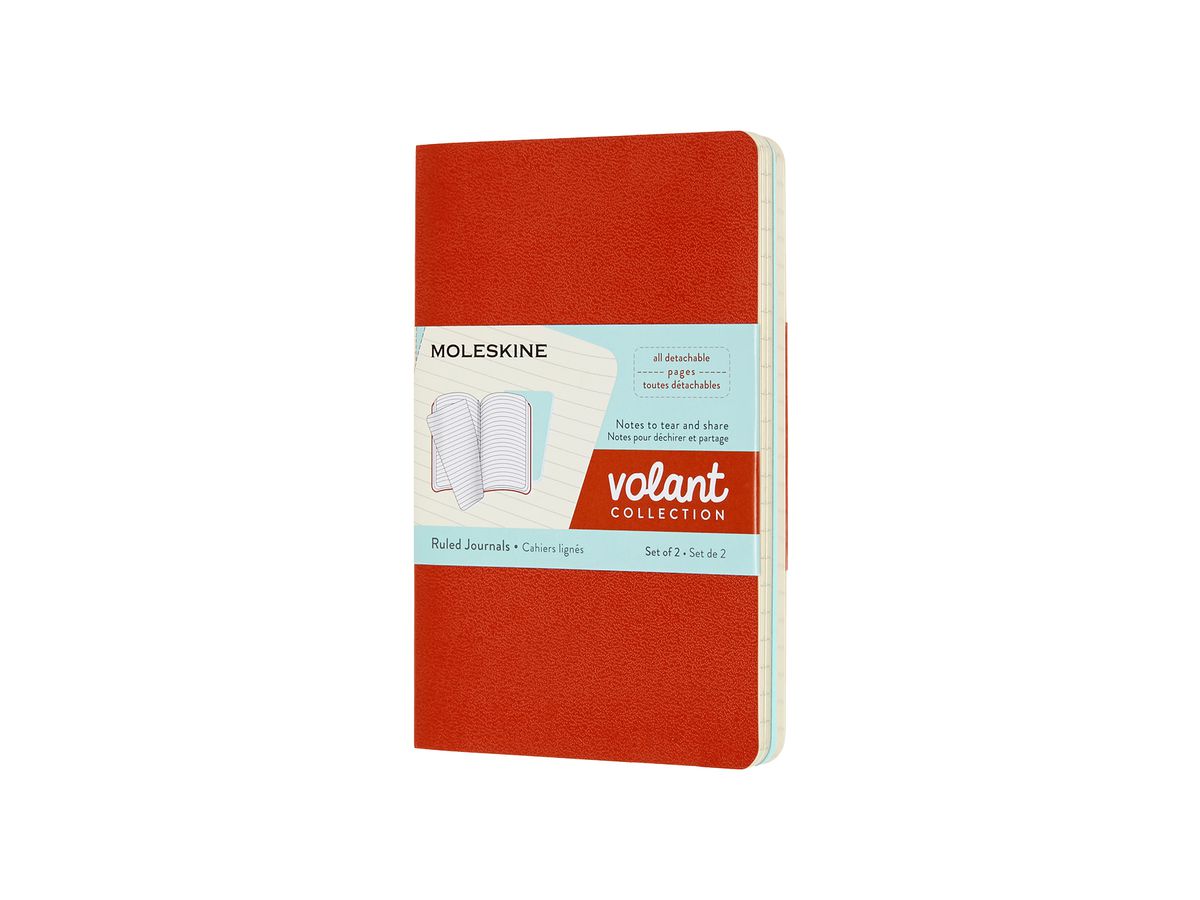 MOLESKINE Notizheft 2x 14x1.1x9cm 620503 liniert, korall/marine, 80 S. (8058647620503)