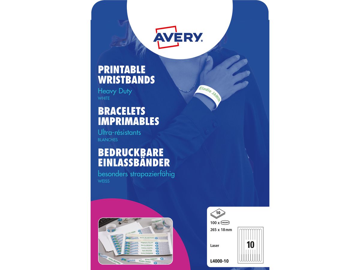 AVERY ZWECKFORM Einlassbänder 265x18mm L400010 weiss 10 Blatt (4004182147924)