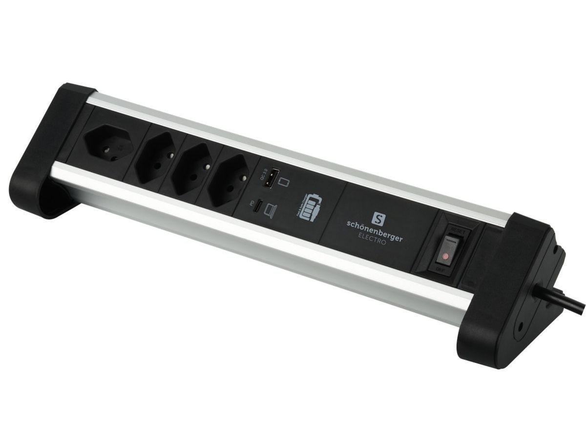 S-ELECTRO Tischsteckdosenleiste Alu 85.835.4AL USB C/A (7611453858358)