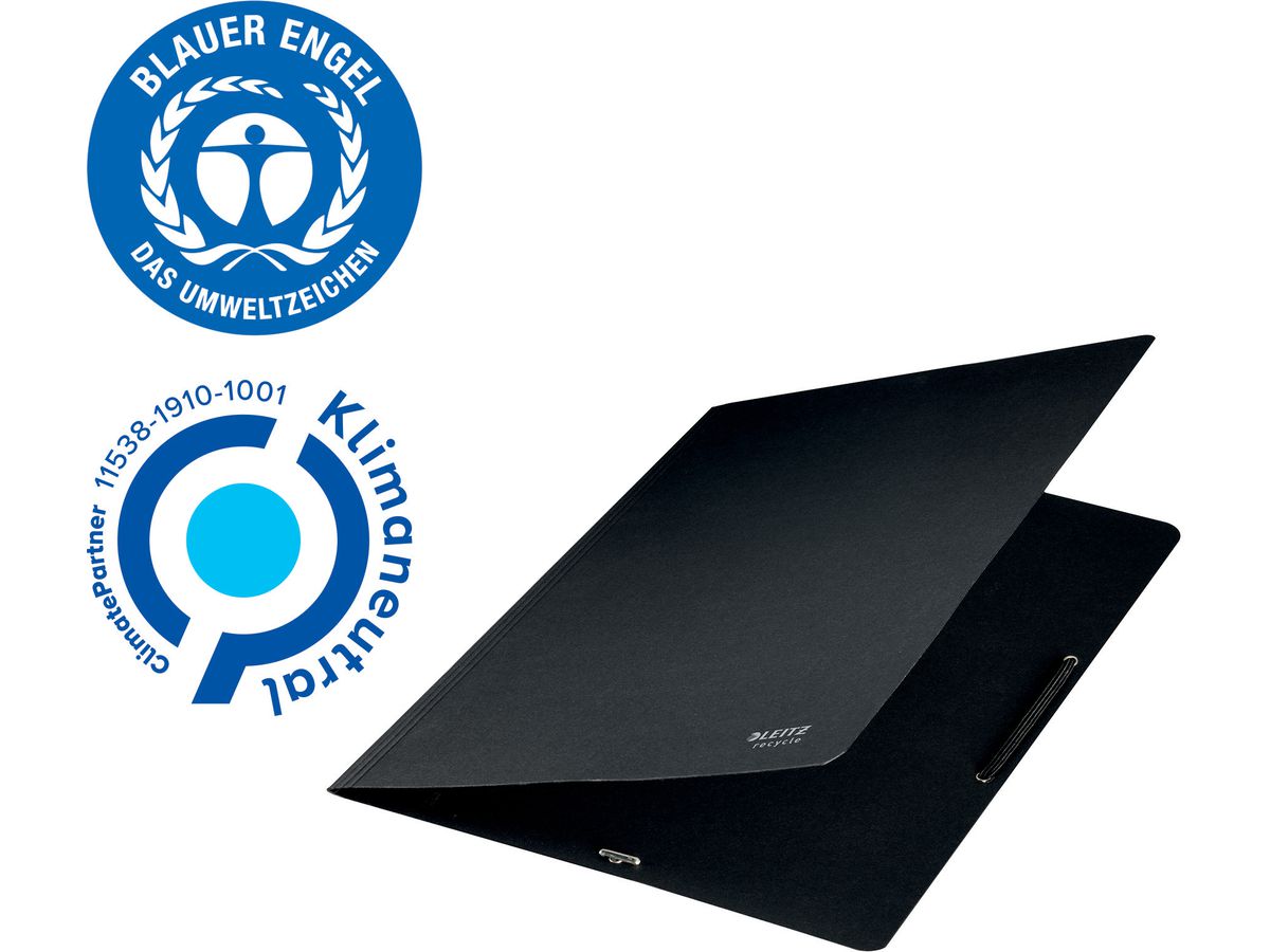 LEITZ Pochettes à élast. Recycle A4 3908-00-95 noir, carton (4002432128051)