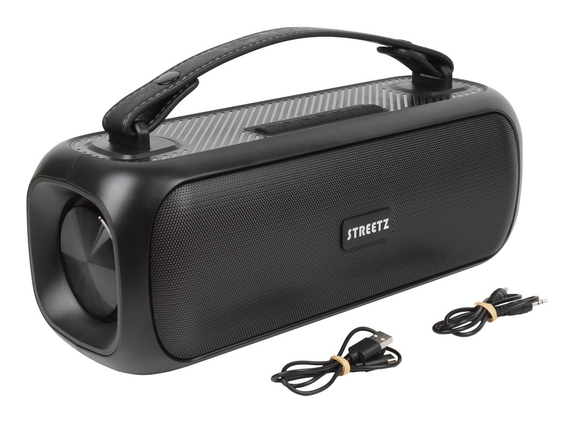 STREETZ BT Boombox 2x7.5 W CMB-110 Black,AUX,USB flash,LED,IPX5 (7333048057471)