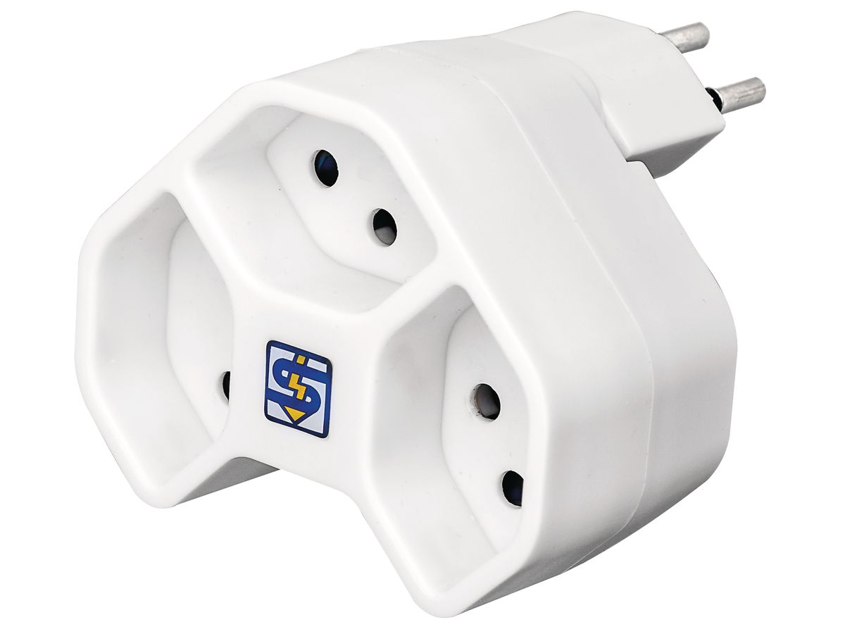 STEFFEN Prise multiple MANTA 14 97 1002 blanc, rotatif, 3xT13 (7611007145460)