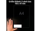 AVERY ZWECKFORM Universal-Etikett. 105x41mm 3477 weiss 1400 Stk./100 Blatt (4004182034774)