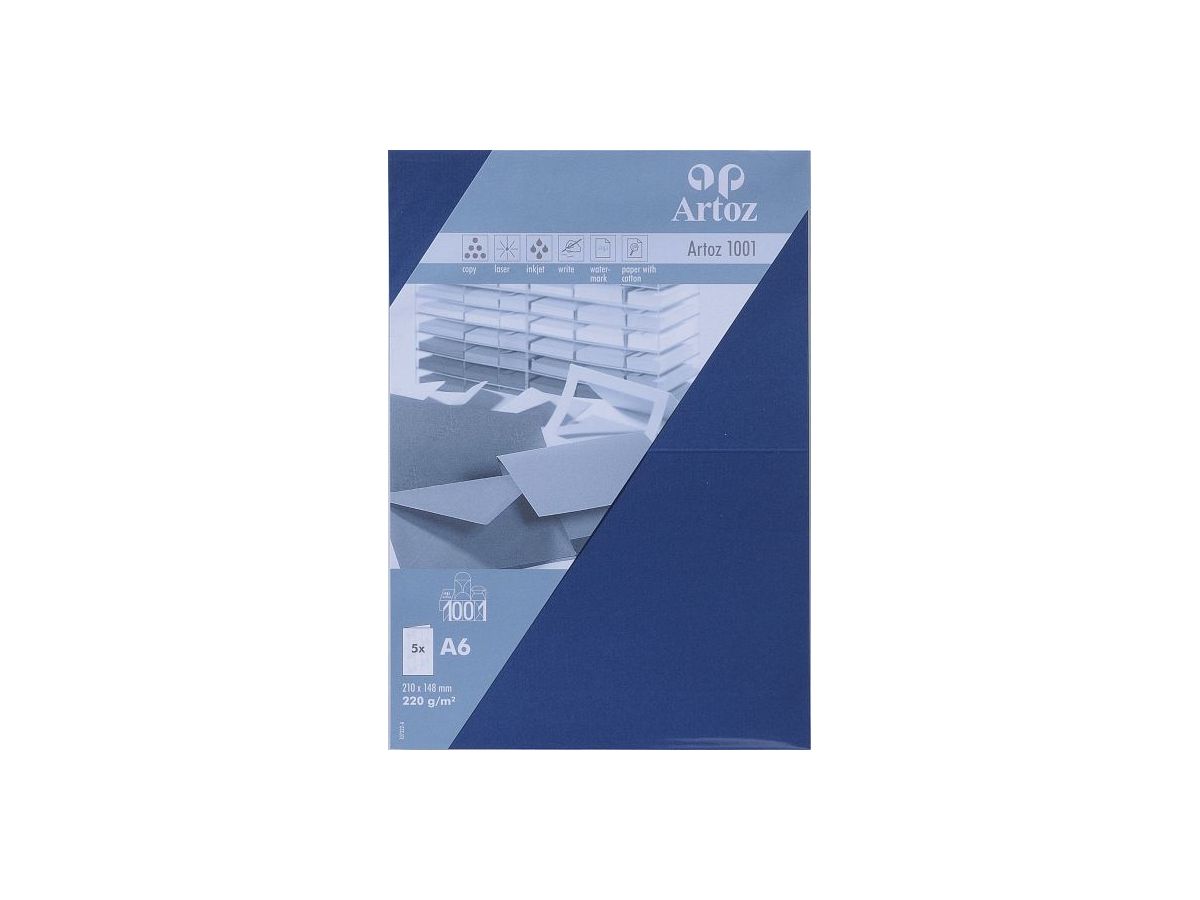 ARTOZ Cartoline 1001 A6 107322264 220g, classic blue 5 fogli (7612450248067)
