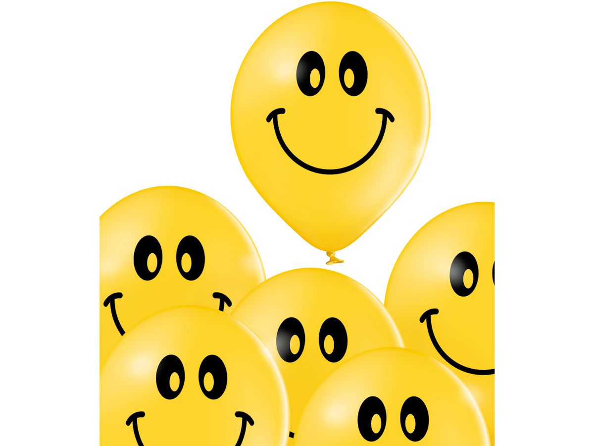 I AM CREATIVE Ballons Smileys 27cm 1000-1071 gelb 6 Stück (7611983246977)