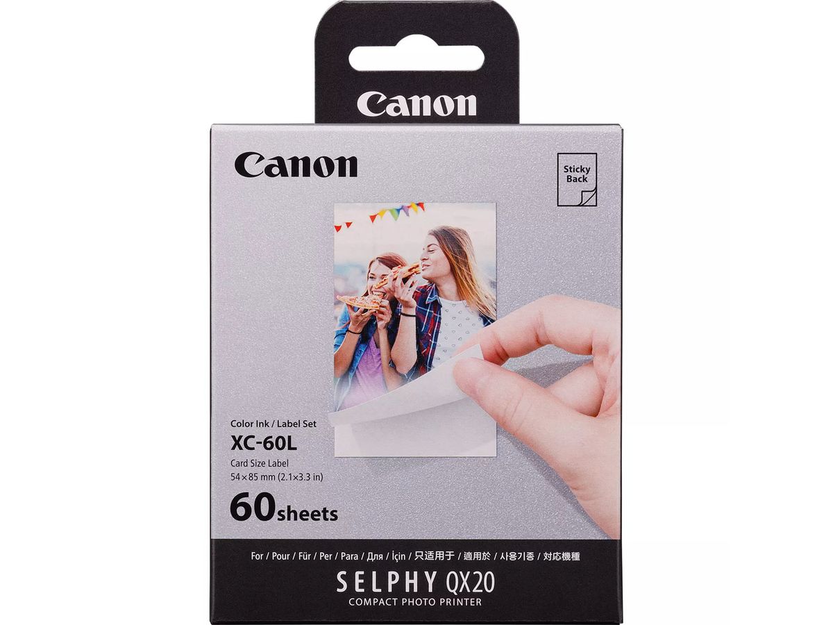 CANON Farbtinte/Kleberset 54x85mm XC-60L Selphy QX20 60 Blatt (4549292238495)