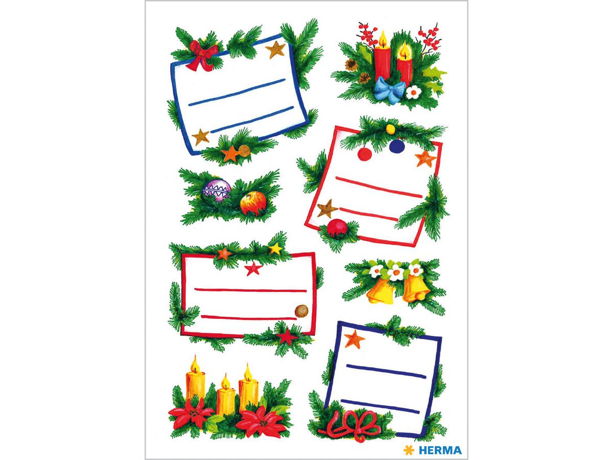 HERMA Sticker Weihnachten 3893 bunt 16 Stück/2 Blatt (4008705038935)
