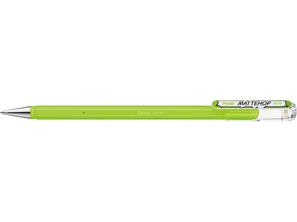 PENTEL Rollerball Mattehop 0.5mm K110-VKX jaune vert (0884851063236)
