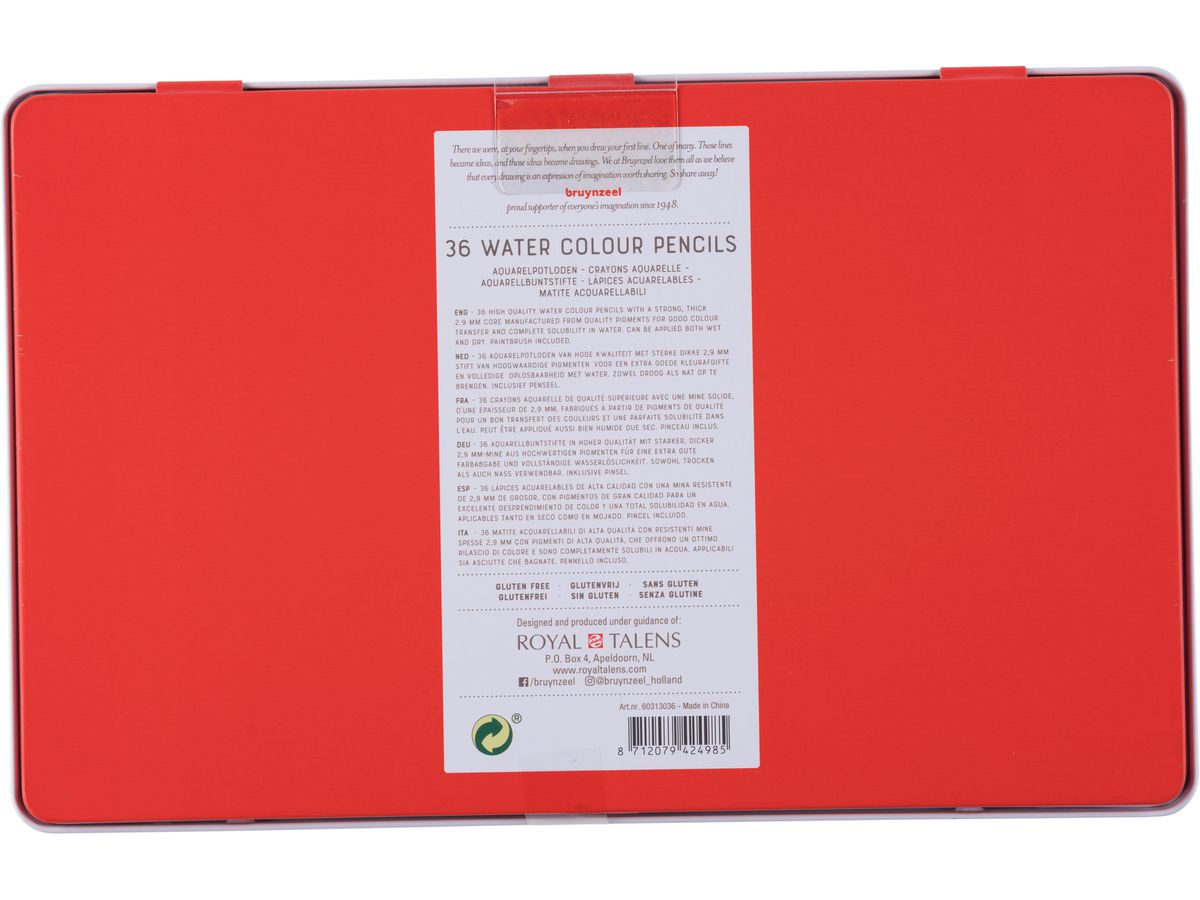BRUYNZEEL Aquarellfarbstifte Expression 60313036 36 Farben Metalletui (8712079424985)