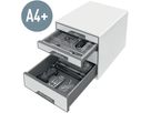 LEITZ Set tiroirs WOW Cube A4 5213-20-26 blanc/rouge, 4 tiroirs (4002432135172)