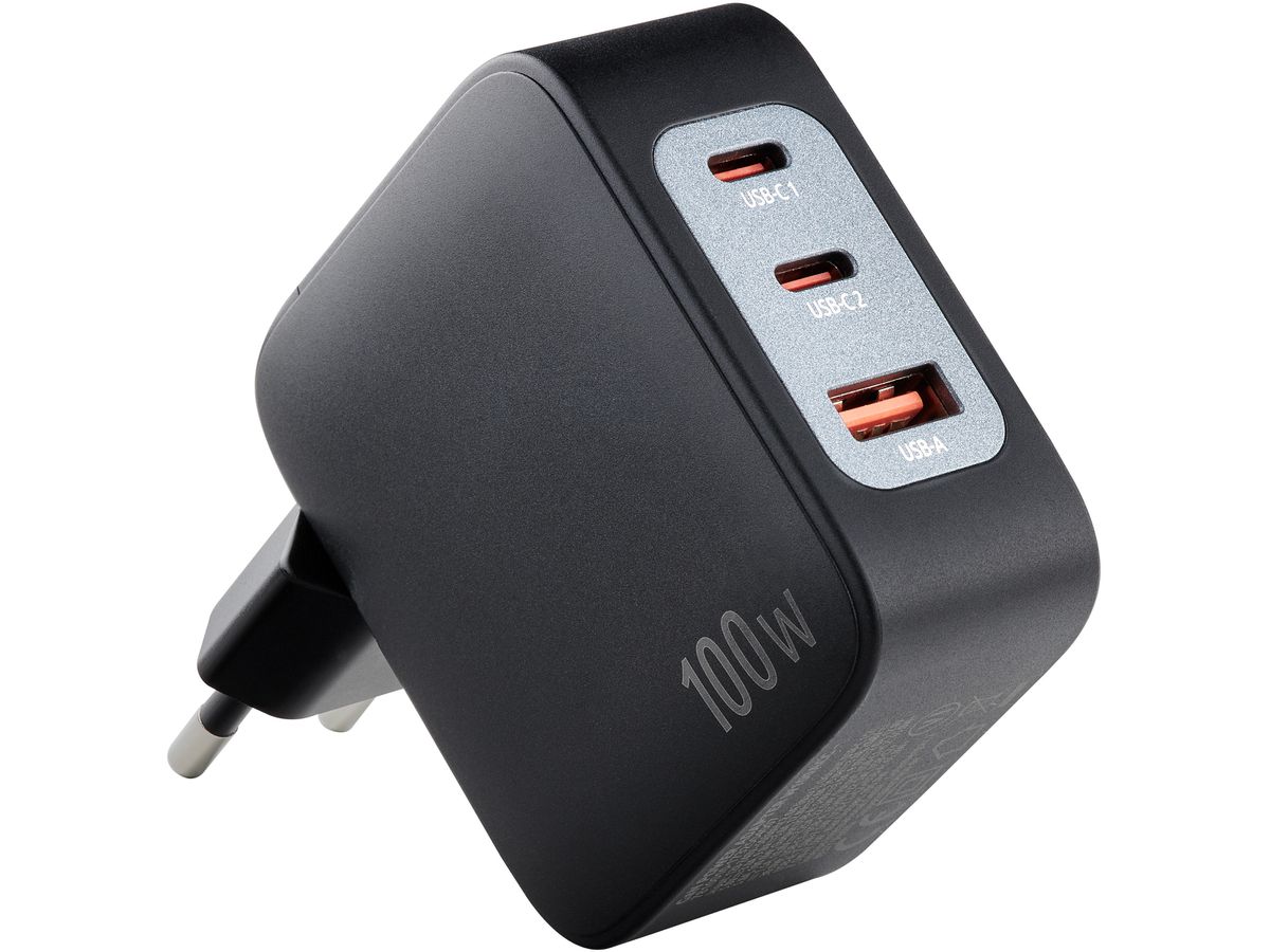 INTENSO Power Adapter W110ACC Charger 7810010 100W, 2x USB-C, 1x USB-A (4034303036035)