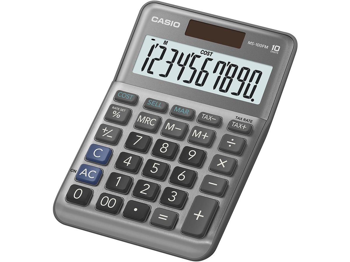 CASIO Tischrechner MS-100FM grau (4549526615429)