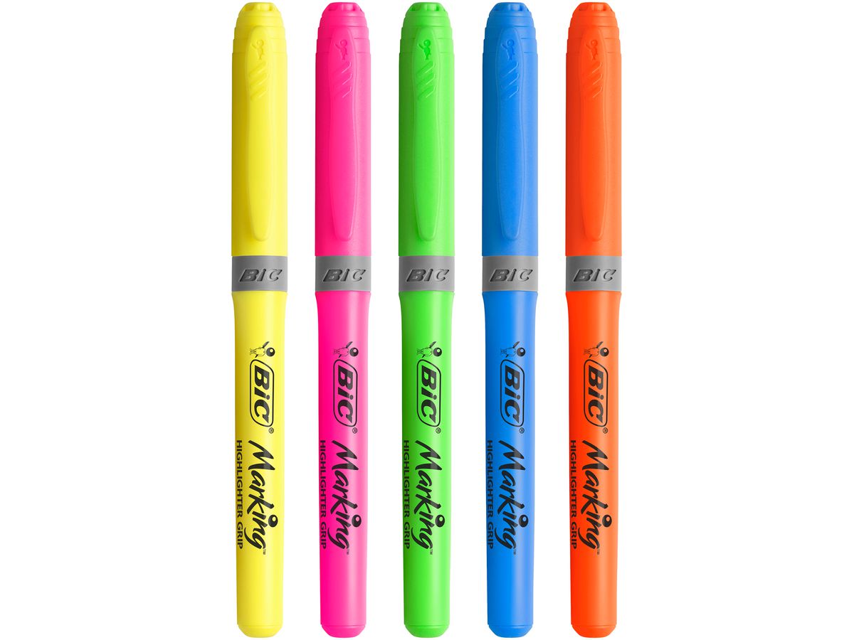 BIC Highlighter Grip 896055 ass. 5 Stück (3086126633800)