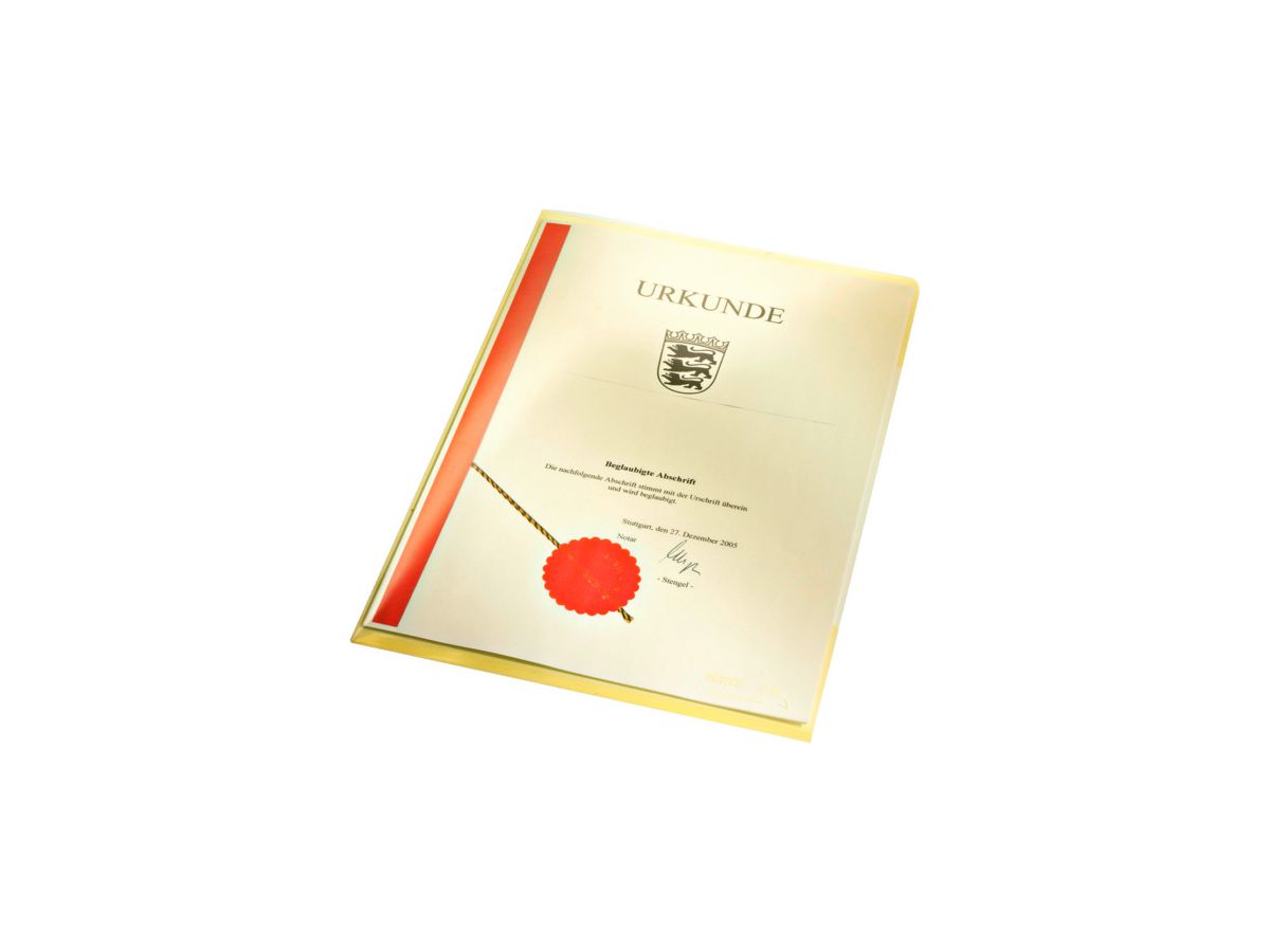 LEITZ Dossier Premium A4 41530015 jaune, 0,15mm 100 pcs. (4002432308200)