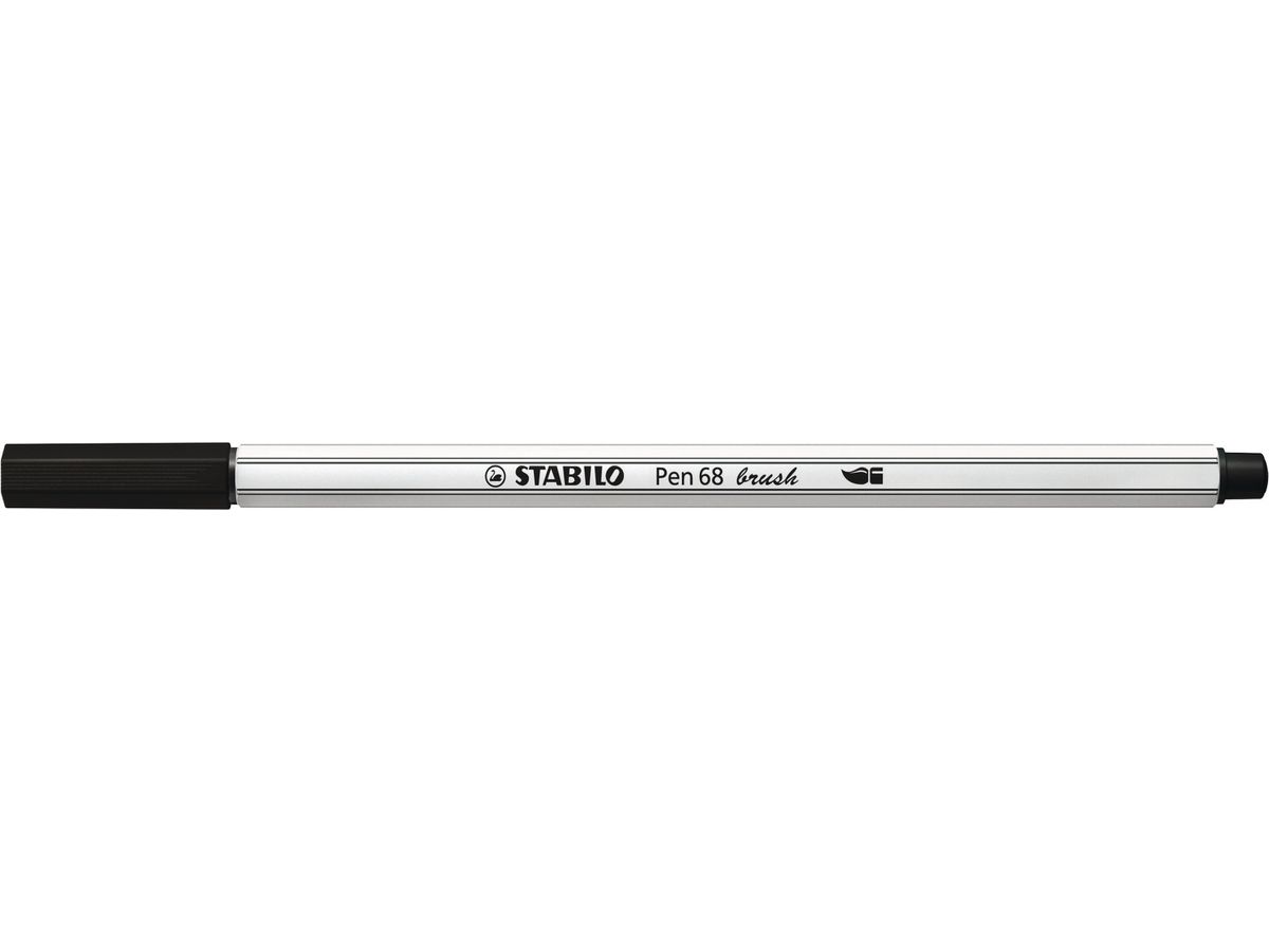 STABILO Penna Fibra 68 brush 568/46 nero (4006381546065)
