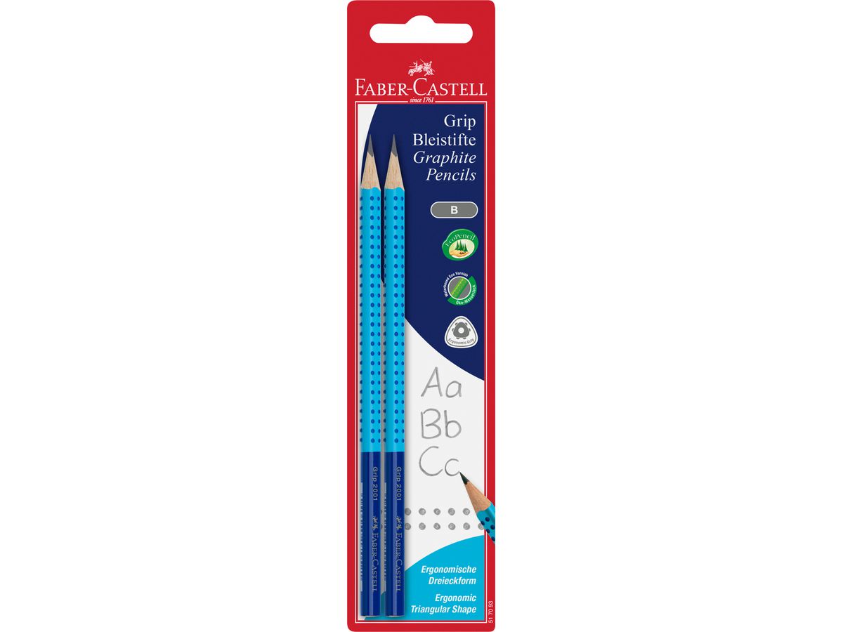 FABER-CASTELL Bleistift Grip B 517093 ass. 2 Stück (4005405170934)