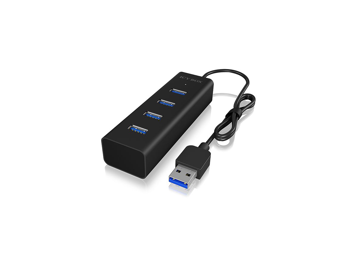 ICY BOX 4 Port Hub Type A USB 3.0 IB-HUB1409-U3 Aluminium black (4250078165873)