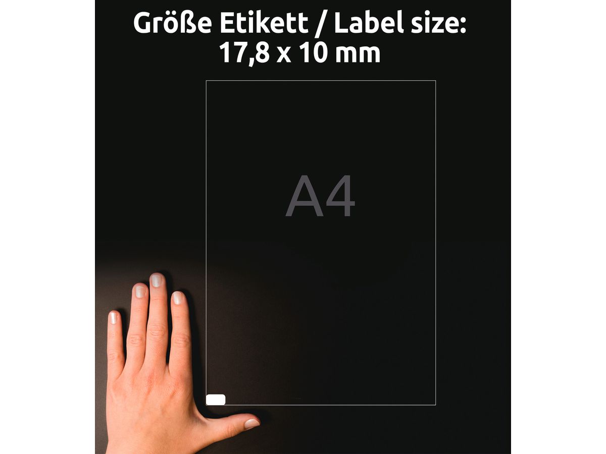 AVERY ZWECKFORM Universal-Etikett. 17,8x10mm L4730REV-25 weiss 8100 Stk./25 + 5 Blatt (4004182047309)