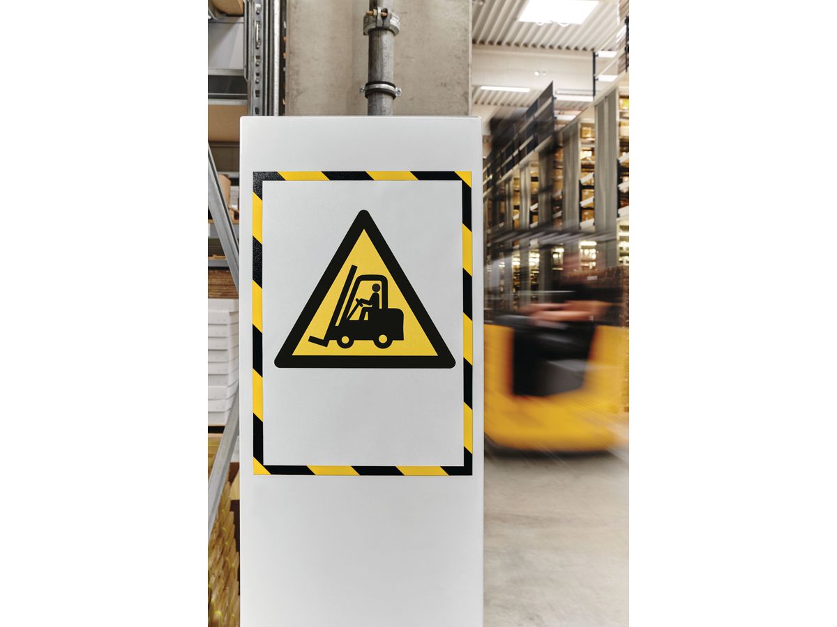 MAGNETOPLAN Magnetrahmen magnetofix A4 1131442 SAFETY, gelb/schwarz 5 Stück (4013695056944)