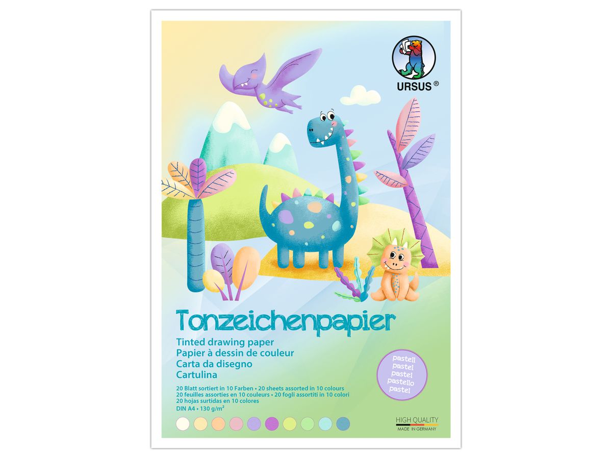 URSUS Tonzeichen-Block A4 2144699SE 0g, pastell 20 Blatt (4008525250401)